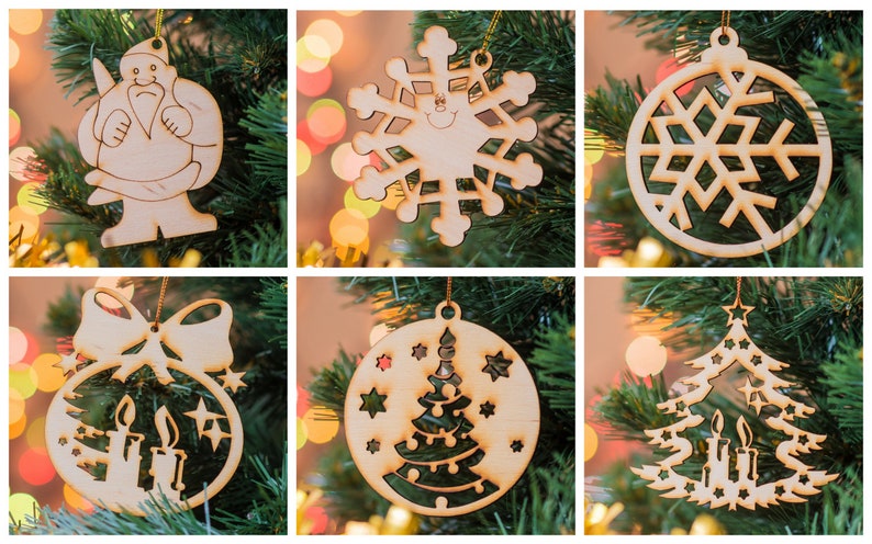 Wooden Custom Christmas Ornament 3.5 \u2022 Wood Unique Merry Xmas Ornaments \u2022 Tree Decor Gift \u2022 New Year Decoration Ball \u2022 Holiday Balls Gifts