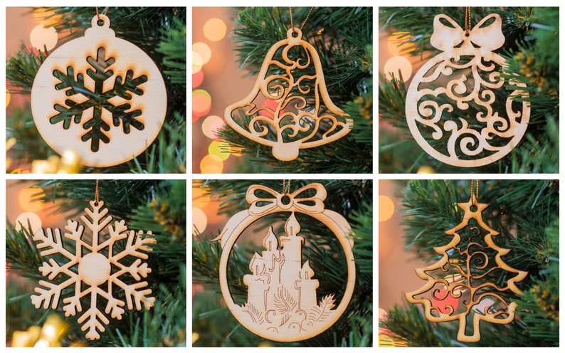 Wooden Custom Christmas Ornament 3.5 \u2022 Wood Unique Merry Xmas Ornaments \u2022 Tree Decor Gift \u2022 New Year Decoration Ball \u2022 Holiday Balls Gifts