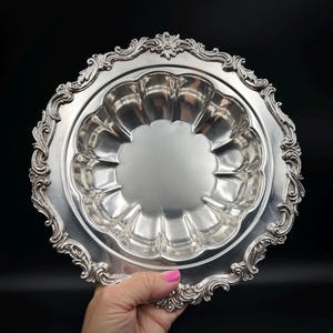 Vintage Silver Plate Footed Bowl: Ornate Lancaster Centerpiece