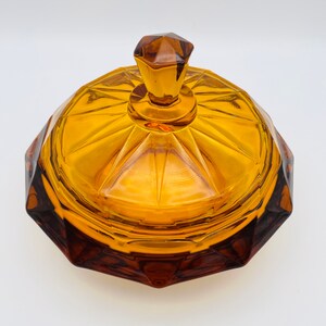 Viking Glass Amber Glass Candy Dish With Lid - Etsy
