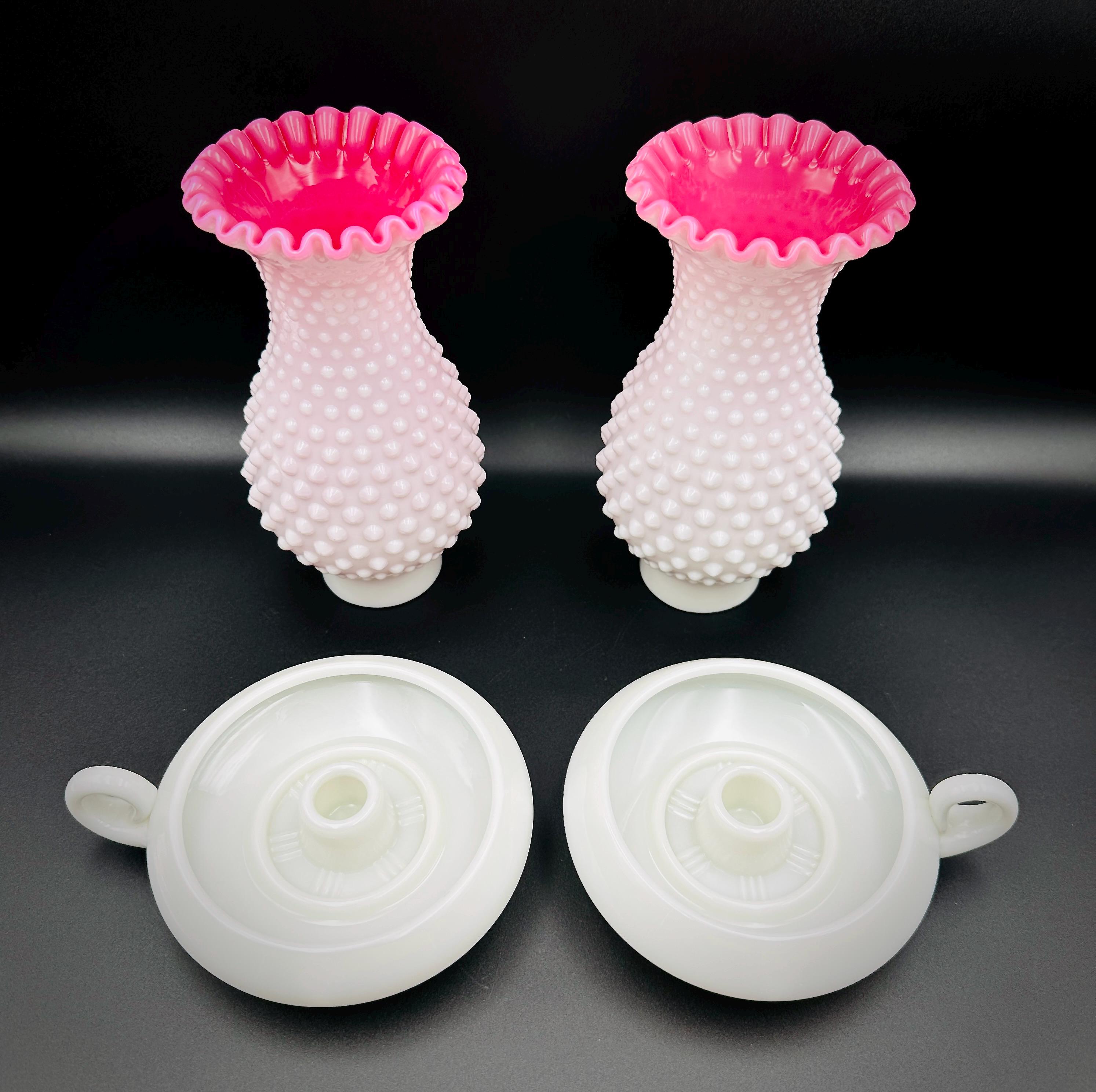 フェントン ピーチブロウ ホブネイル ハリケーンランプ：ヴィンテージ