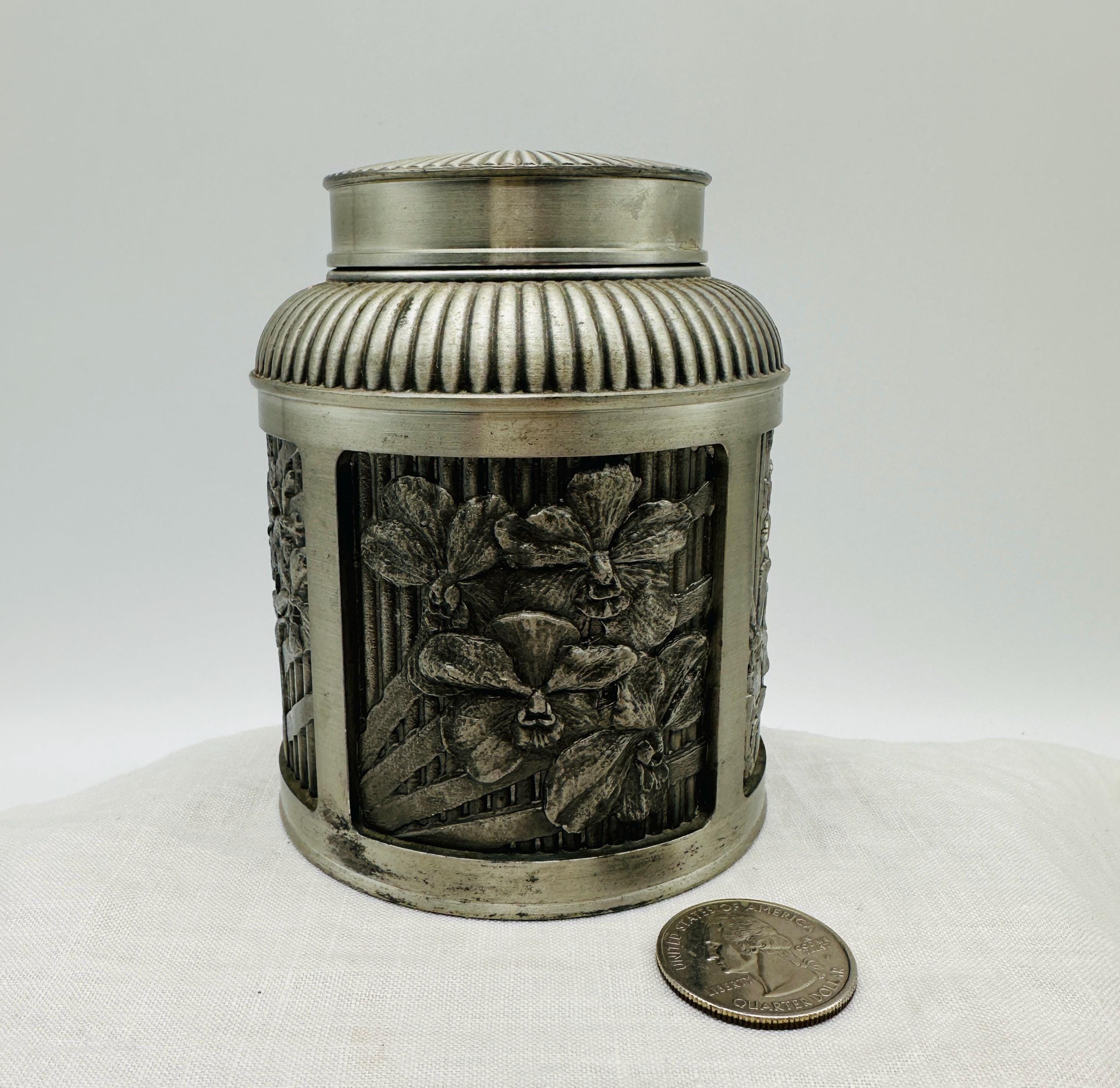 お値下げしますSelangor Pewter ティーセット Vintage Selangor Pewter Ornate 3 Piece Tea Caddy - Etsy
