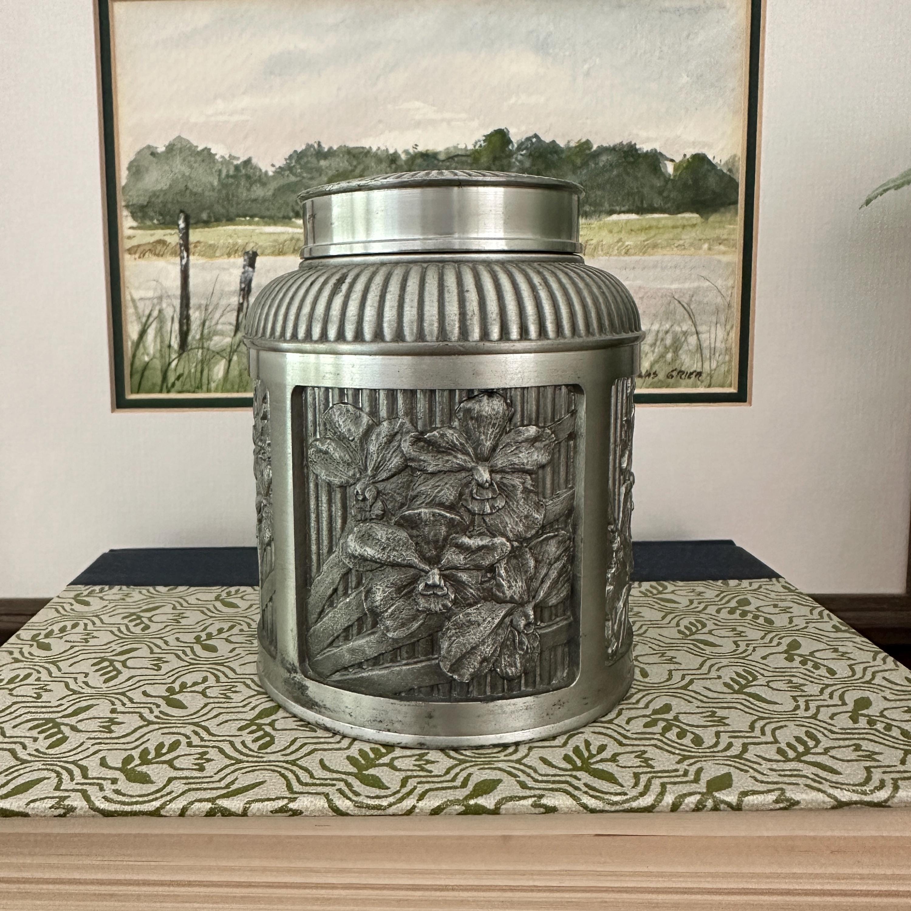 お値下げしますSelangor Pewter ティーセット Vintage Selangor Pewter Ornate 3 Piece Tea Caddy - Etsy