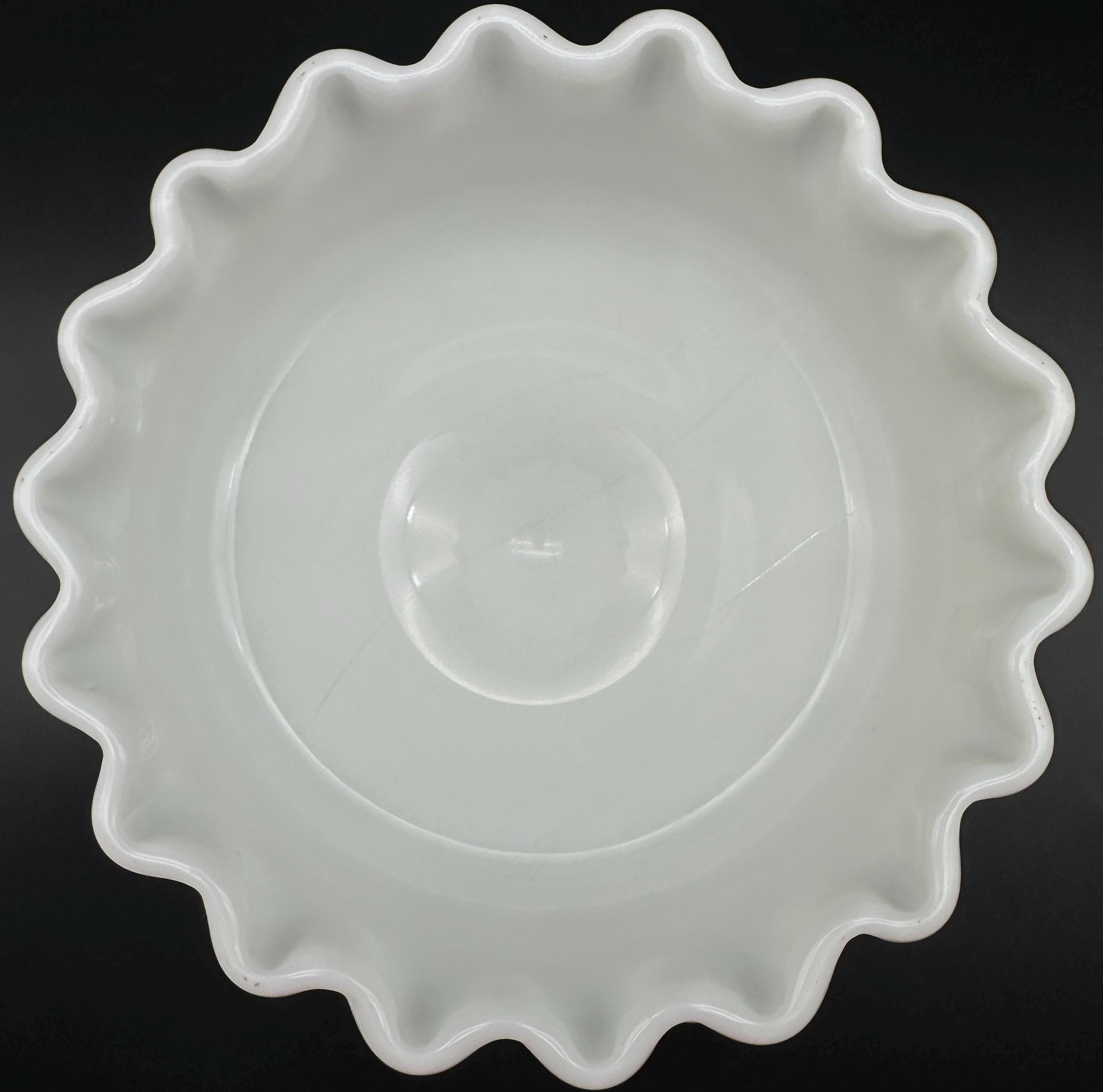 フェントン　ボブネイル　ミルクガラス　蓋付きキャンディディッシュ　美品 フェントン ホブネイル ミルクガラス キャンディディッシュ 蓋付き