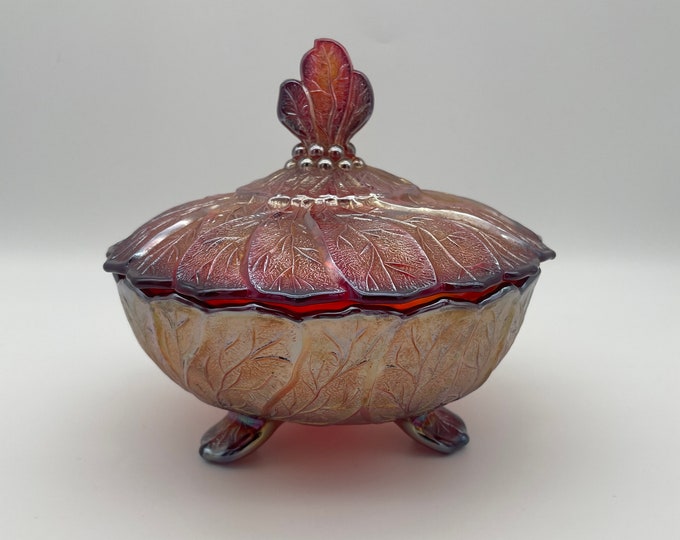 Imperial Glass Company, Acanthus Leaf Pattern, Sunset Ruby, Red