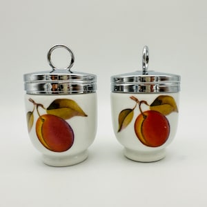 Royal Worcester Evesham Porcelain Egg Coddlers - Set of 2