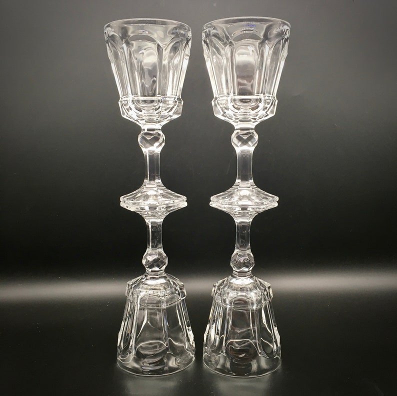 Fostoria Glass Virginia Pattern Crystal Clear Wine Glasses Etsy