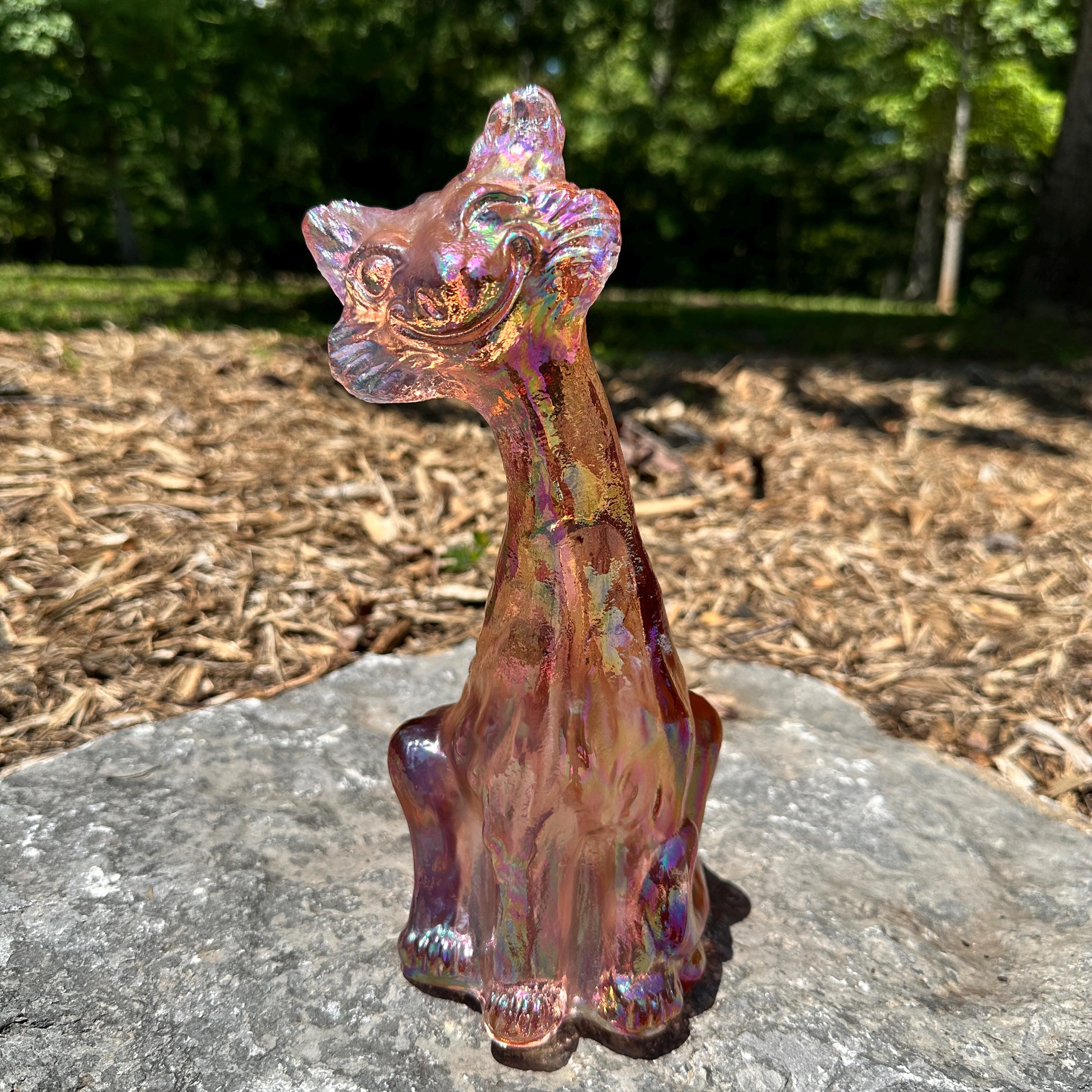 Fenton Glass Pink Cat - Etsy
