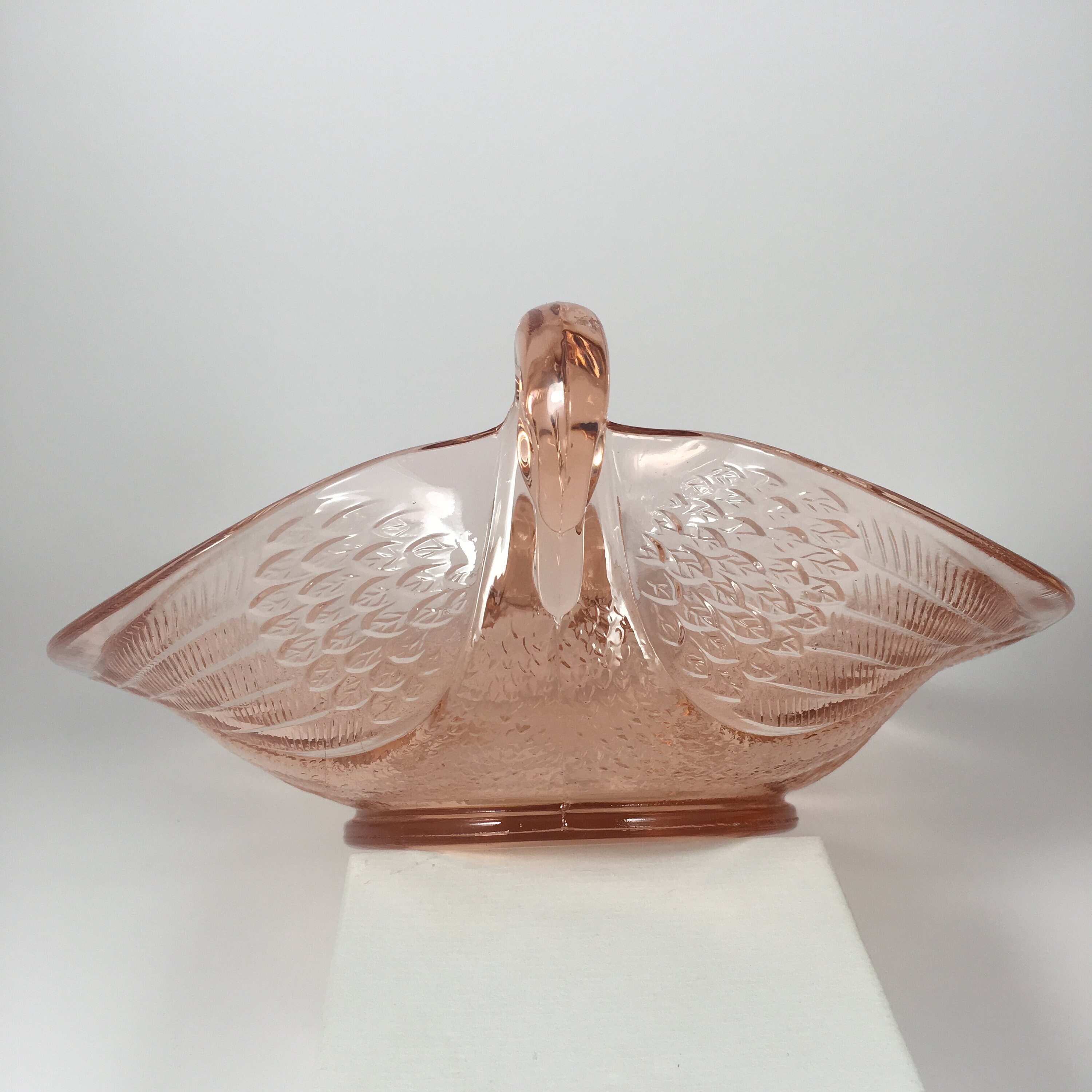 Fenton Pink Glass Double Swan Oval Bonbon Bowl Candy Dish Etsy UK