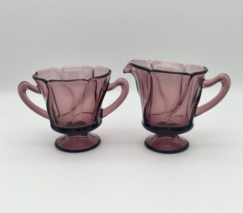 Fostoria Glass Company Jamestown Pattern Amethyst Glass Etsy