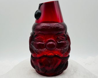 Santa Fairy Lamp Fenton Red Amberina Glass Santa Fairy Lamp Christmas Decor Holiday Gift Red Home Decor Fenton Santa Claus Collectible