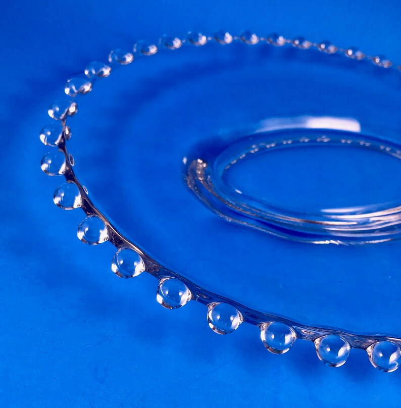 Candlewick Crystal Depression Glass Gravy or Sauce Boat with Liner Tray by Imperial Glass Company