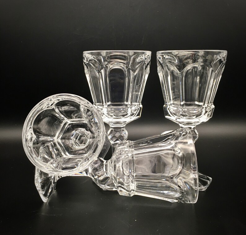 Fostoria Glass Virginia Pattern Crystal Clear Wine Glasses Etsy