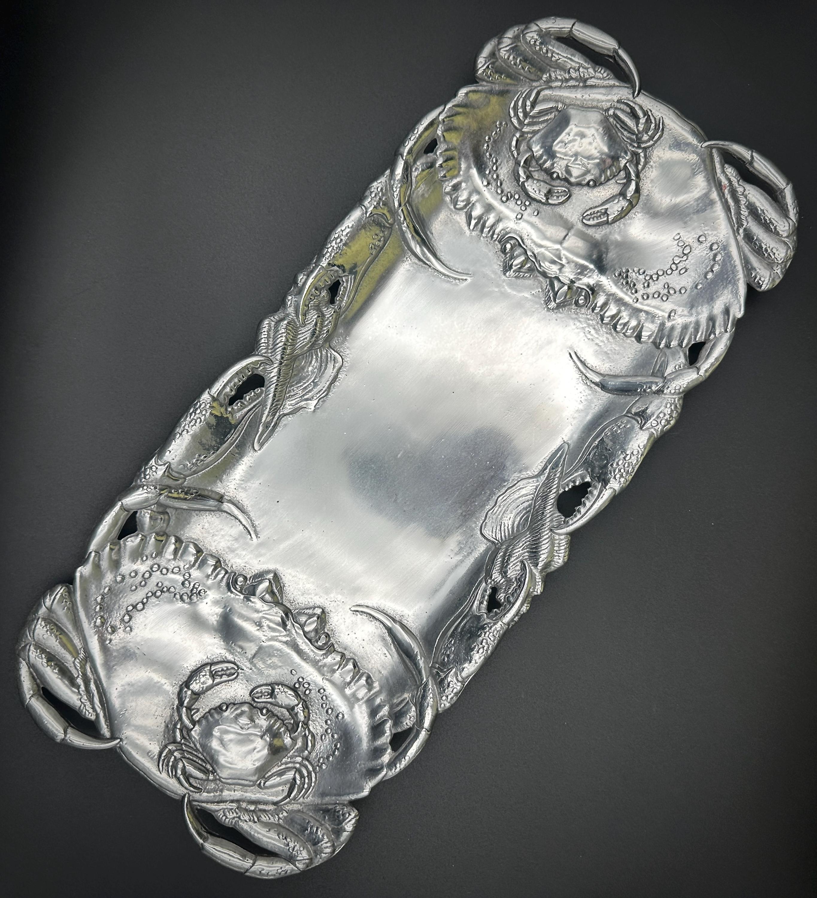 Vintage Arthur Court Crab Serving Tray: Nautical Coastal Decor