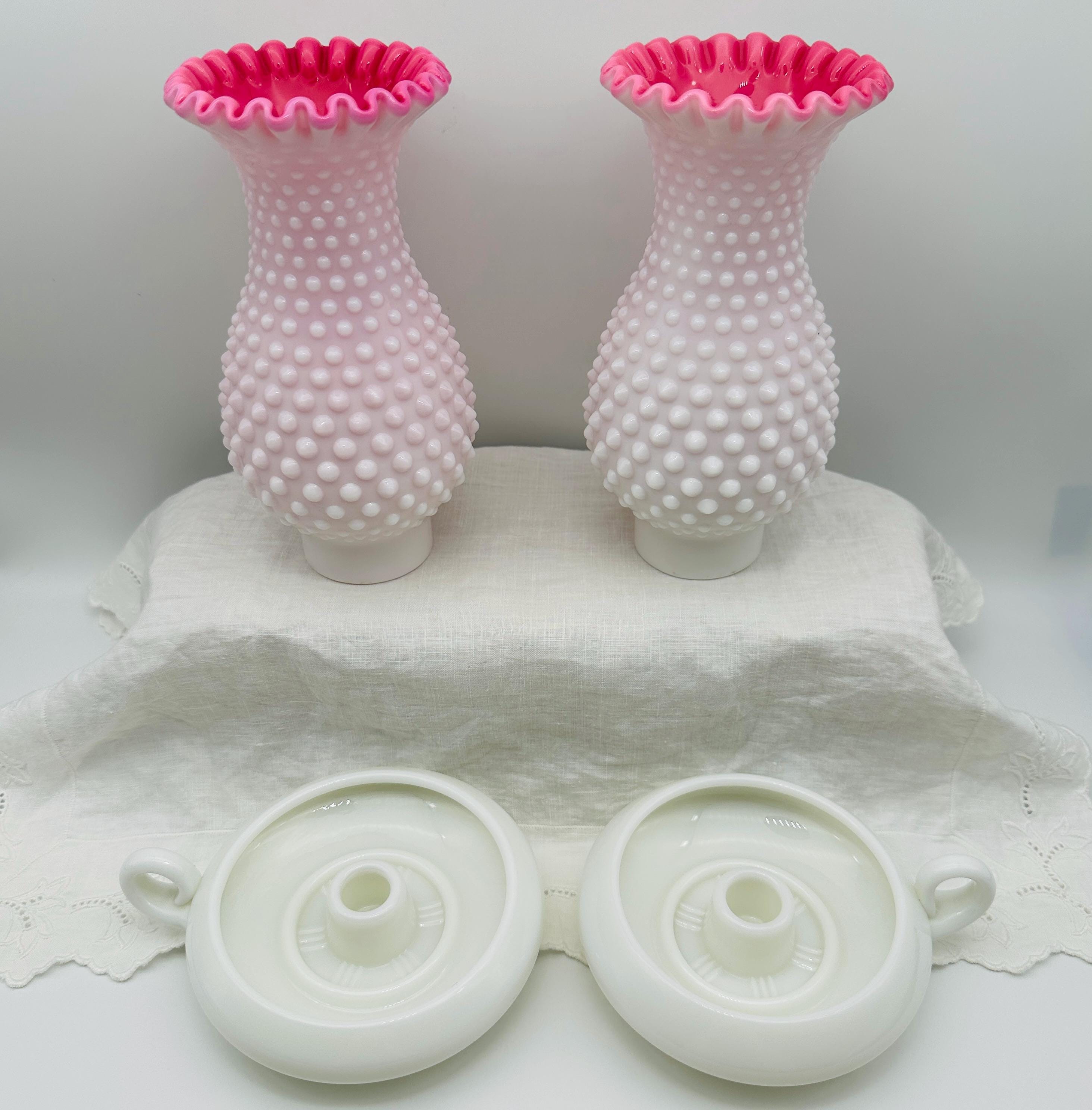 フェントン ピーチブロウ ホブネイル ハリケーンランプ：ヴィンテージ