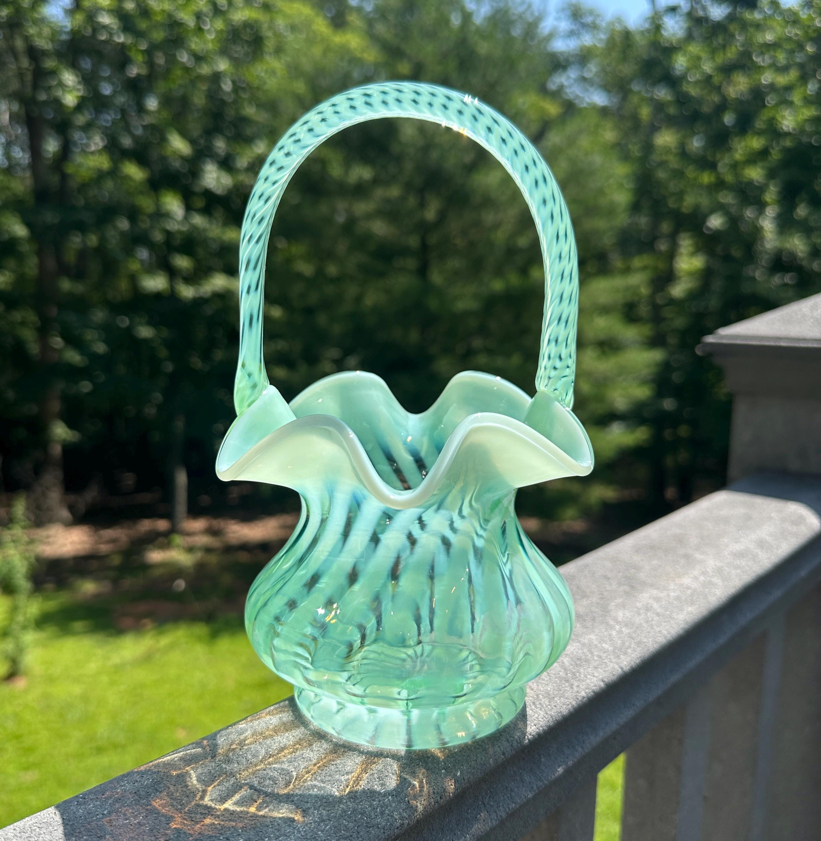 FENTON OLD サムプリント&アンベリーナカレーガラス フリルエッジ Fenton Spiral Optic - Etsy