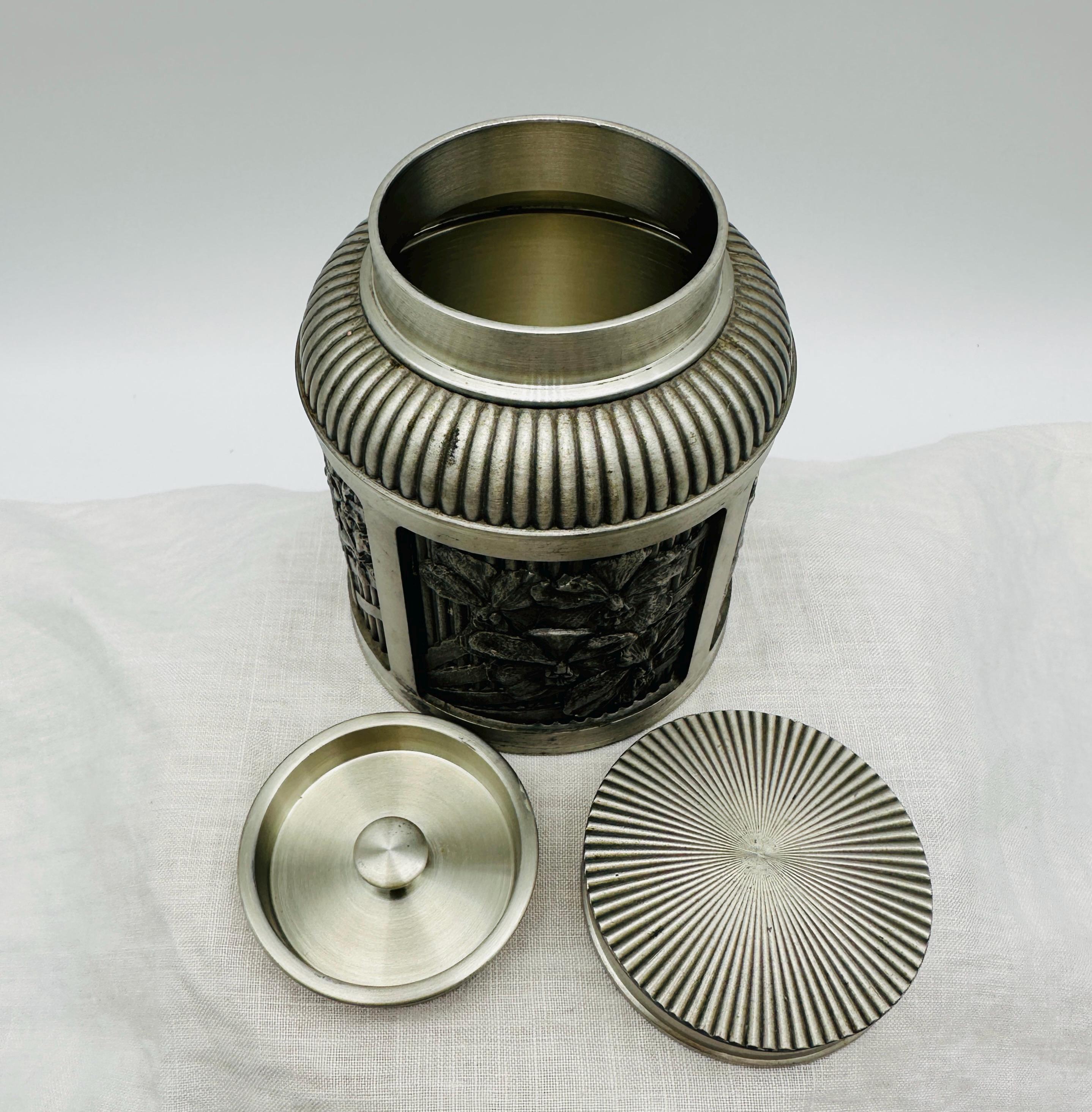 Vintage Selangor Pewter Ornate 3 Piece Tea Caddy - Etsy