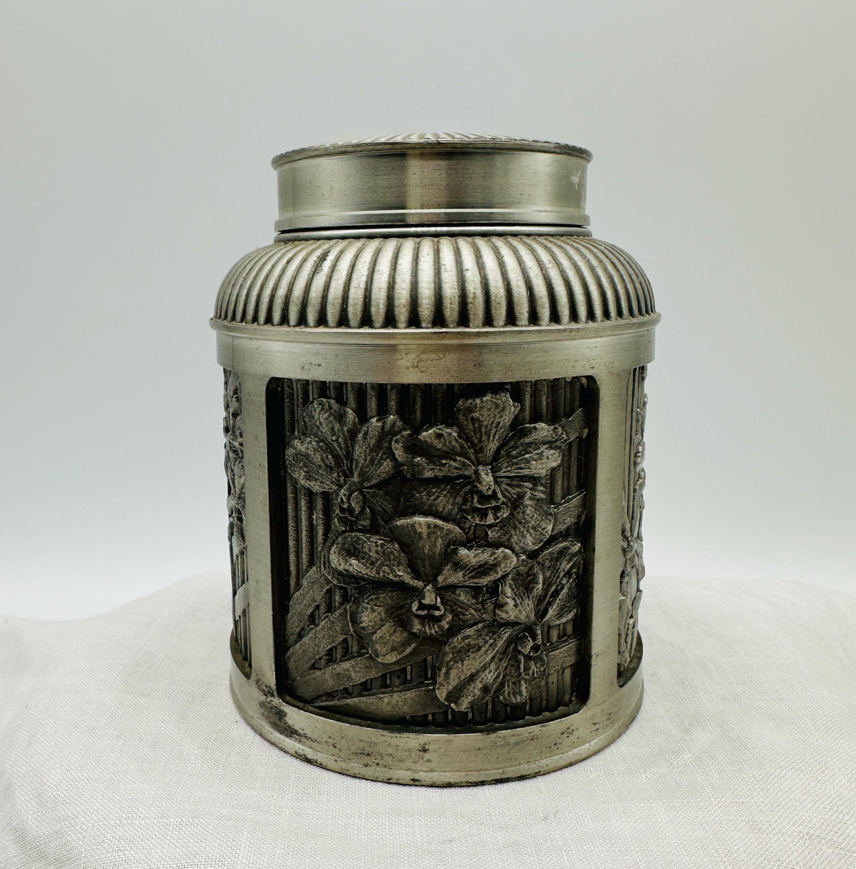 Vintage Selangor Pewter Ornate 3 Piece Tea Caddy - Etsy