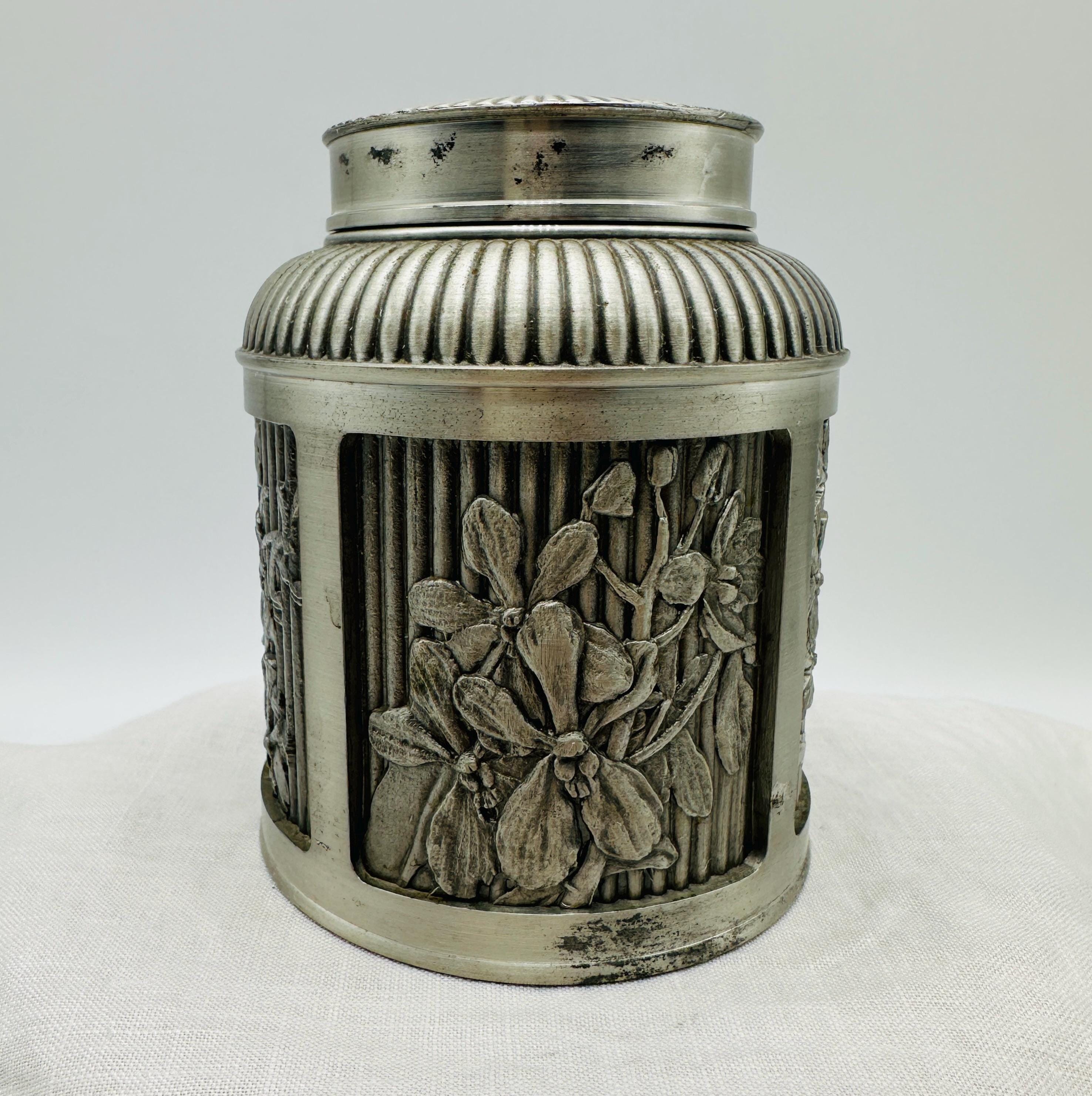 Vintage Selangor Pewter Ornate 3 Piece Tea Caddy - Etsy