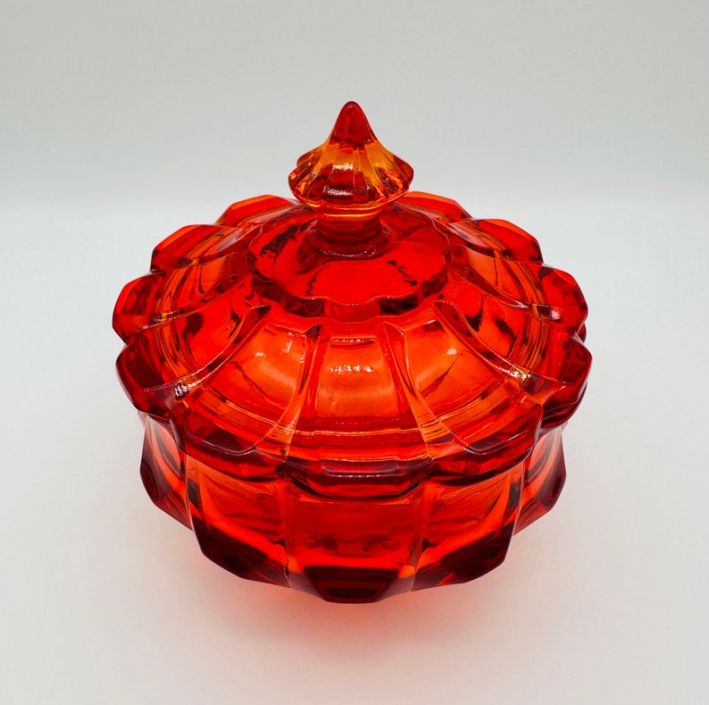 Fenton Glass Valencia Candy Dish Colonial Orange Glass - Etsy