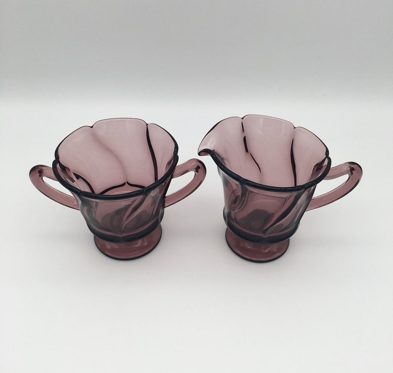 Fostoria Glass Company Jamestown Pattern Amethyst Glass Etsy