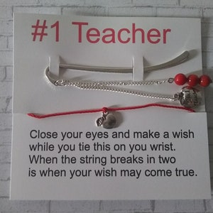 Teacher book mark and wish braclet