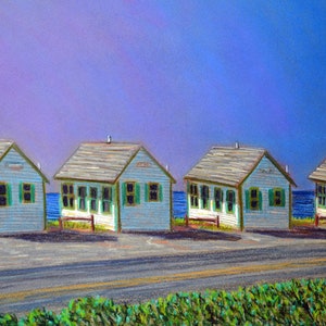 Cottages, Truro, Cape Cod art print image 1