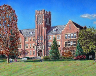 Plein Air Pastel Drawing on Paper Nazareth College Campus