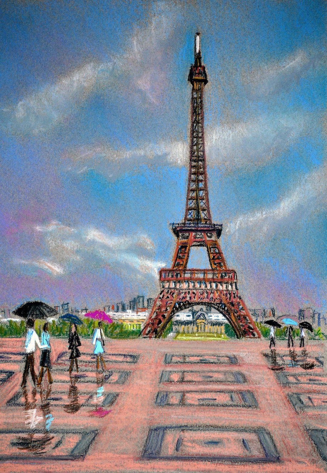 Eiffel Tower, Paris, From the Trocadero Metro (art Print of a