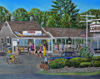 Cobie's, Brewster, Cape Cod - an art print of a Bix DeBaise original pastel drawing