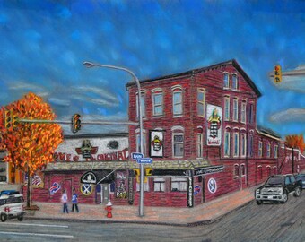 Anchor Bar, Buffalo, NY - an art print of an original pastel drawing by Bix DeBaise