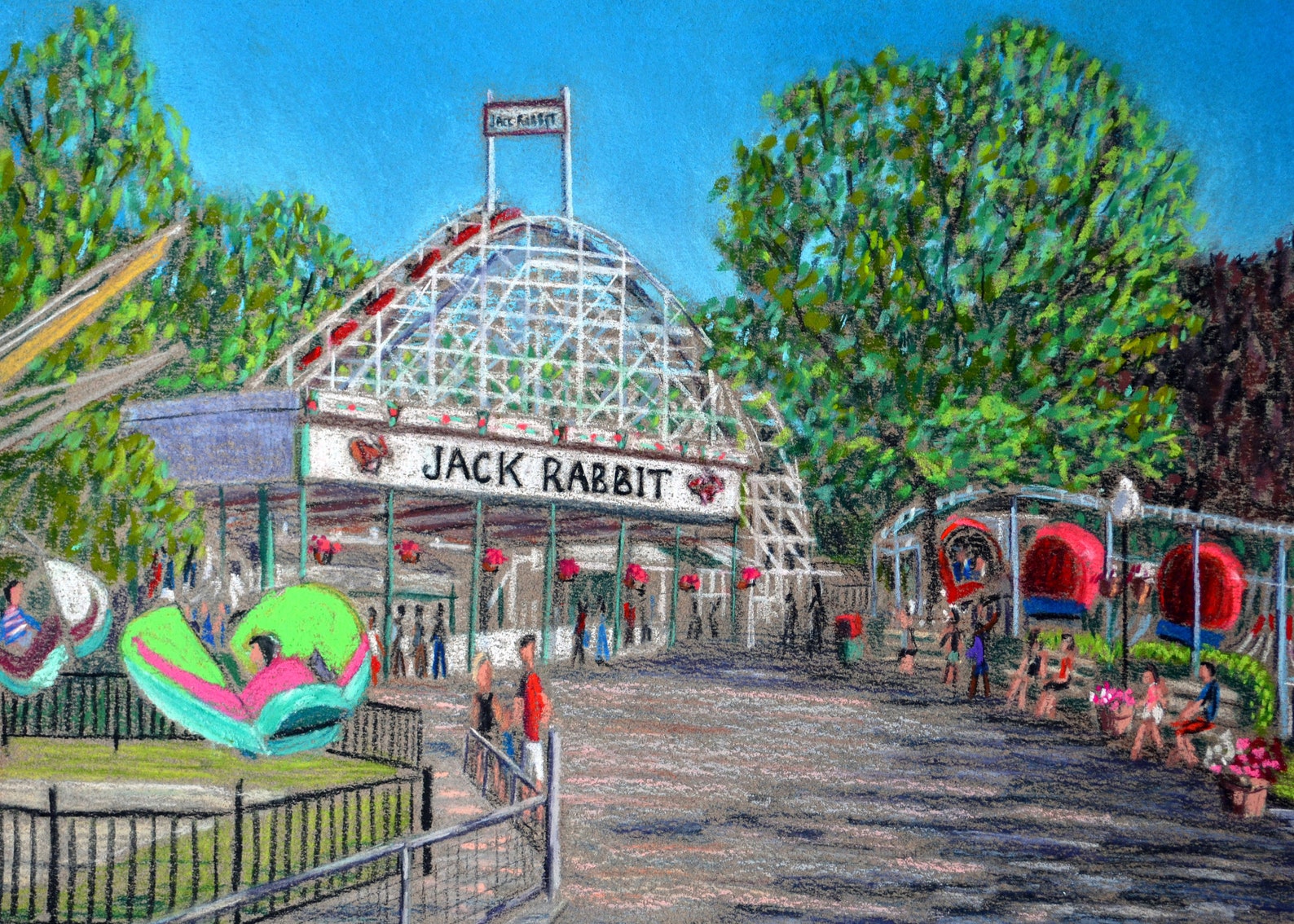 Jack Rabbit Roller Coaster Rochester NY Art Print Based on - Etsy