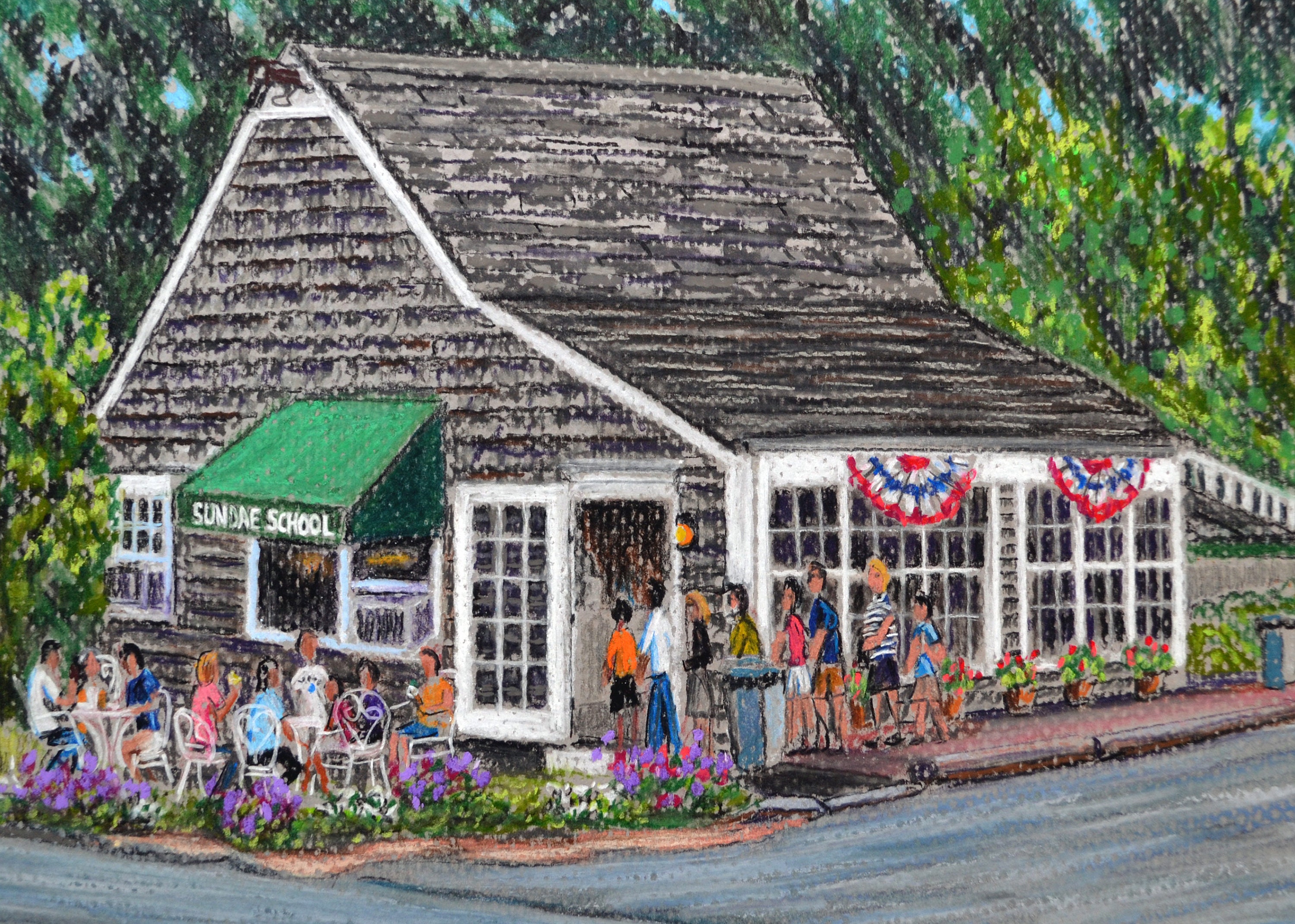 Sundae School Ice Cream Cape Cod an Art Print of a Bix Debaise