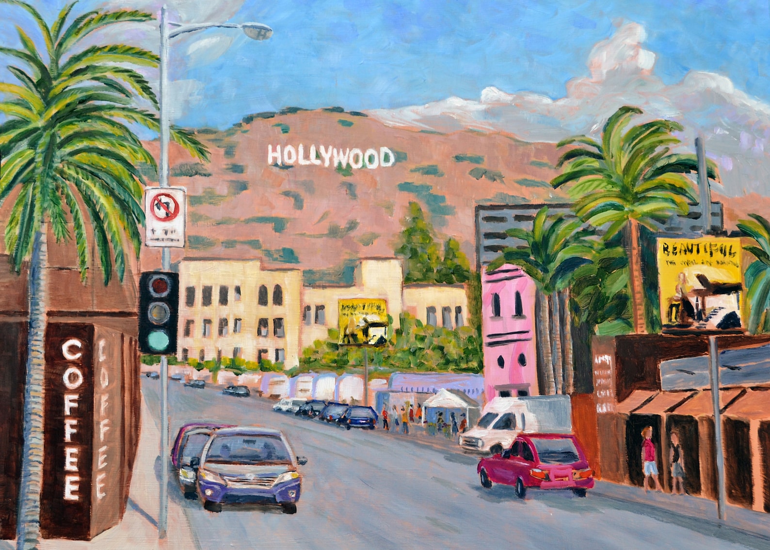 Hollywood Sign an Art Print of a Bix Debaise Original Oil Etsy