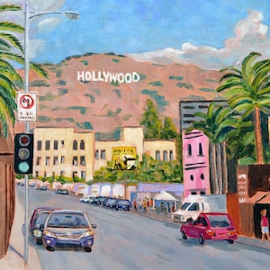 Hollywood Sign - an art print of a Bix DeBaise original oil painting