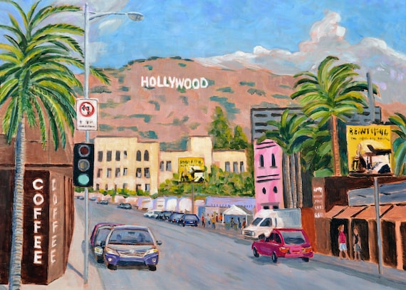 Hollywood Sign - an Art Print of a Bix Debaise Original Oil