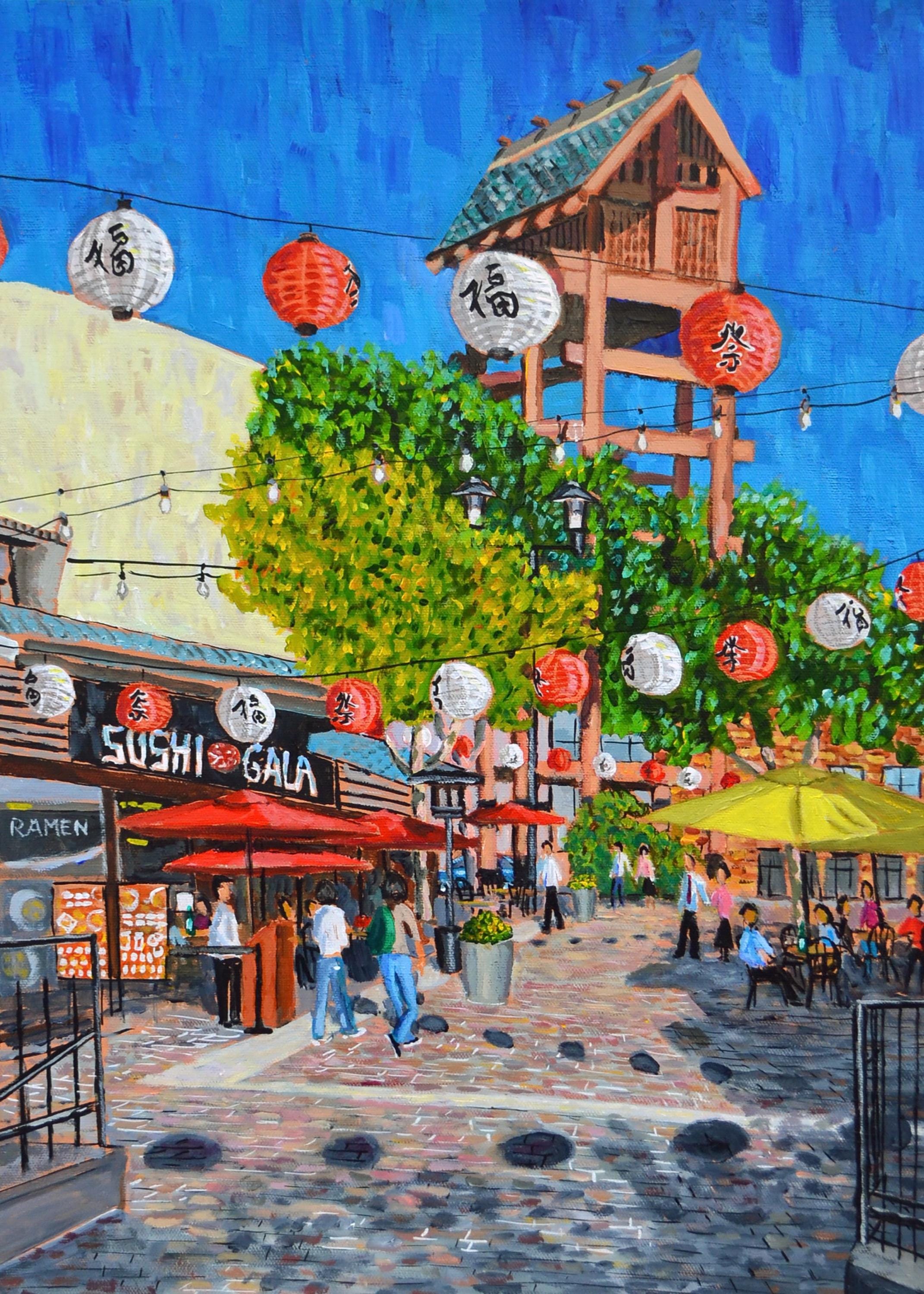 Little Tokyo (los Angeles) ORIGINAL Acrylic Painting by Bix