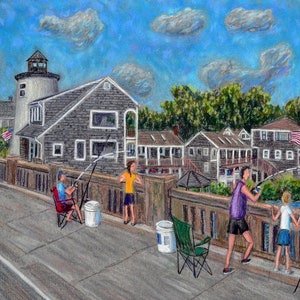 Bass River, South Yarmouth Cape Cod- pastel drawing by Bix DeBaise