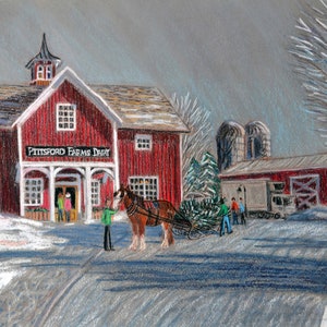 Pittsford Farms Dairy, Rochester, NY - Art Print based on an original pastel drawing by Bix DeBaise