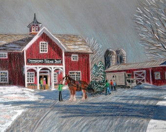 Pittsford Farms Dairy, Rochester, NY - Art Print based on an original pastel drawing by Bix DeBaise