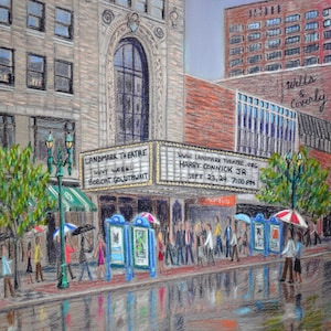 Landmark Theater, Syracuse, NY - Art Print of a Bix DeBaise Original Pastel Drawing