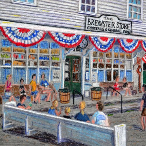 Brewster General Store Cape Cod Art Print Pastel by Bix Etsy