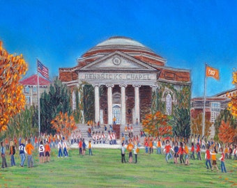 Syracuse University Hendricks Chapel - an art print of a Bix DeBaise original pastel drawing