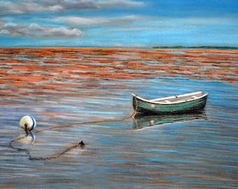 Brewster Flats, Cape Cod - an art print of a Bix DeBaise original pastel drawing