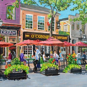 O'Connell's Pub, Alexandria, Virginia - an art print of an original Acrylic Painting by Bix DeBaise