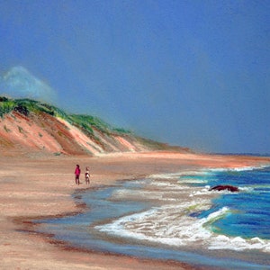 Coast Guard Beach, Cape Cod - pastel y grabados del artista Bix DeBaise