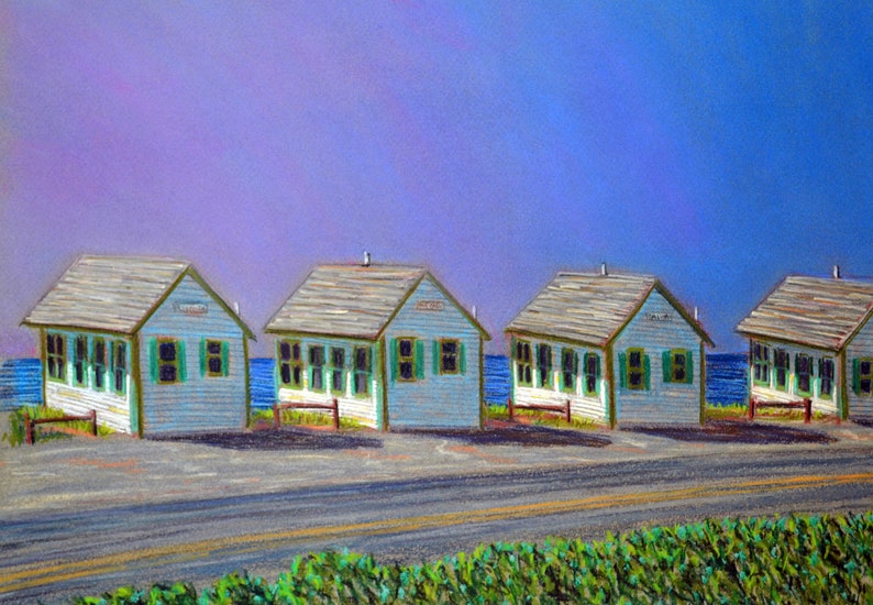 Cottages, Truro, Cape Cod art print image 1