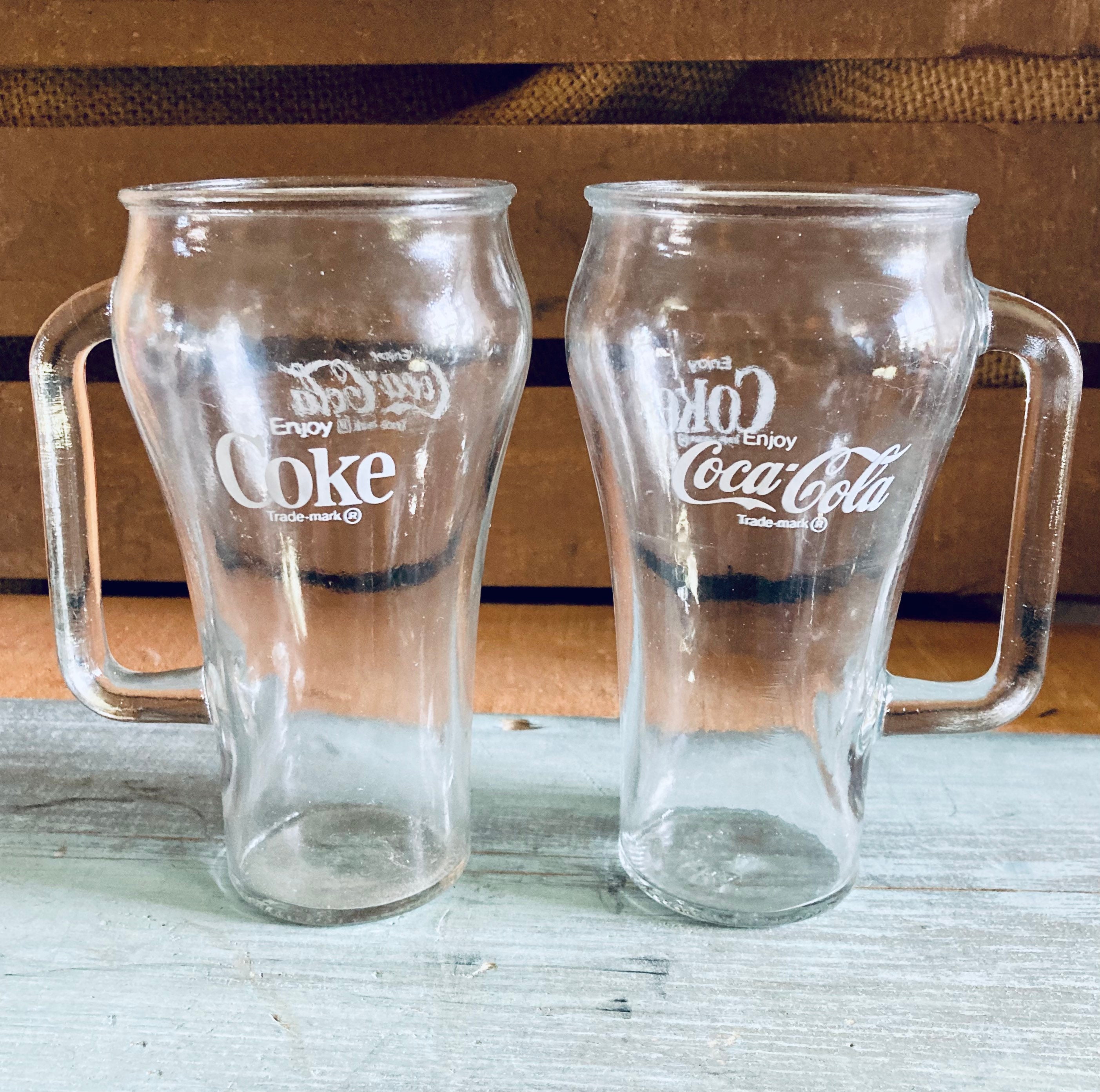 Vintage Pair of CocaCola Drinking Glasses with Handles Etsy