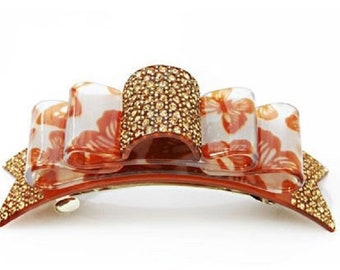 Butterfly bow 3.5" barrette by Chaplet of Paris