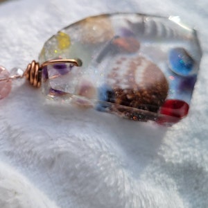 Resin necklace with real shells and stones 24 grams image 5